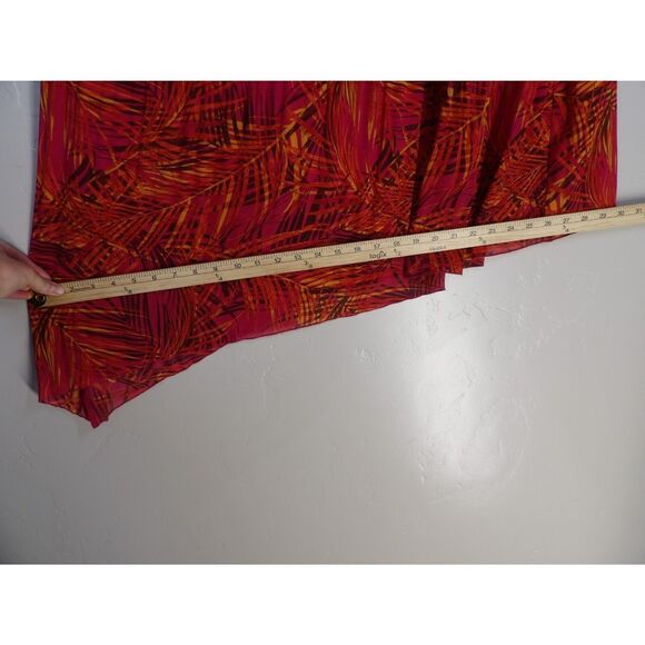 Catherines Blouse Women 2X-22/24W Floral Crinkle Beaded Asymmetrical Tropical - Picture 11 of 11